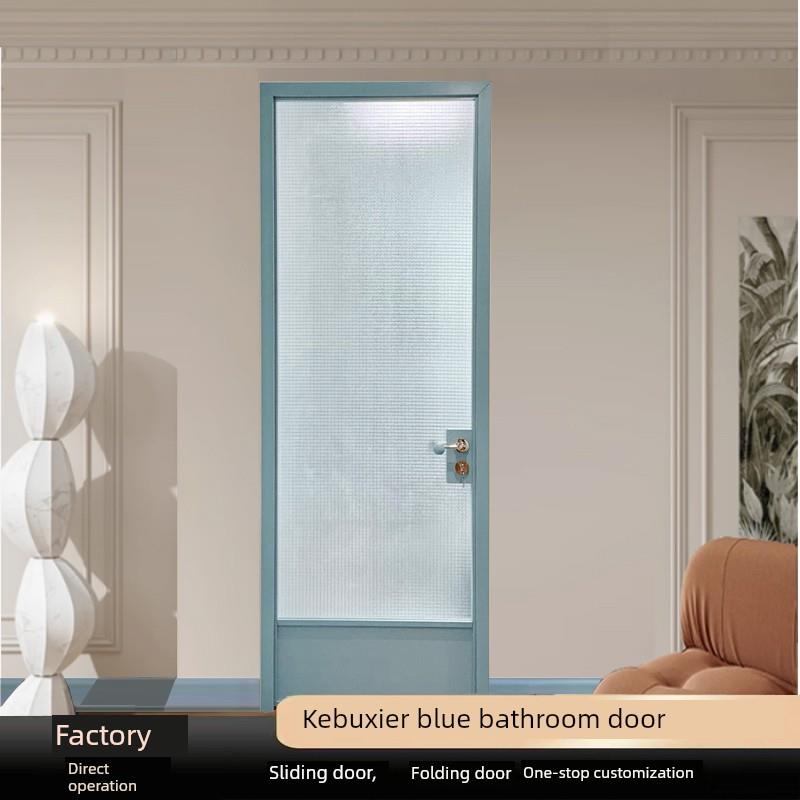 网红法式覆古浴室平板门铝合金厨房浴室玻璃门小门