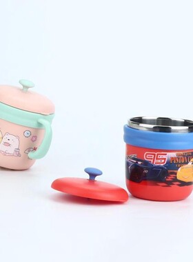 儿童保温水防杯家用可爱摔宝水喝牛奶杯OYV小学生带盖不锈钢直宝