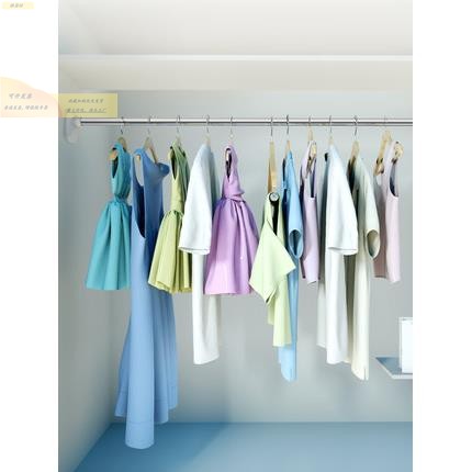 伸缩杆免打孔安装衣橱柜挂衣杆可调节浴帘杆宿舍晾衣杆阳台窗帘杆