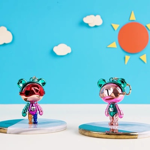 星际熊轻奢合金挂饰可爱潮酷小熊关节可动挂件情侣精美礼物礼盒