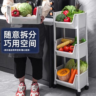 家用多功能落地多层加厚高收纳架蔬菜置物架N子厨房置物架收纳神