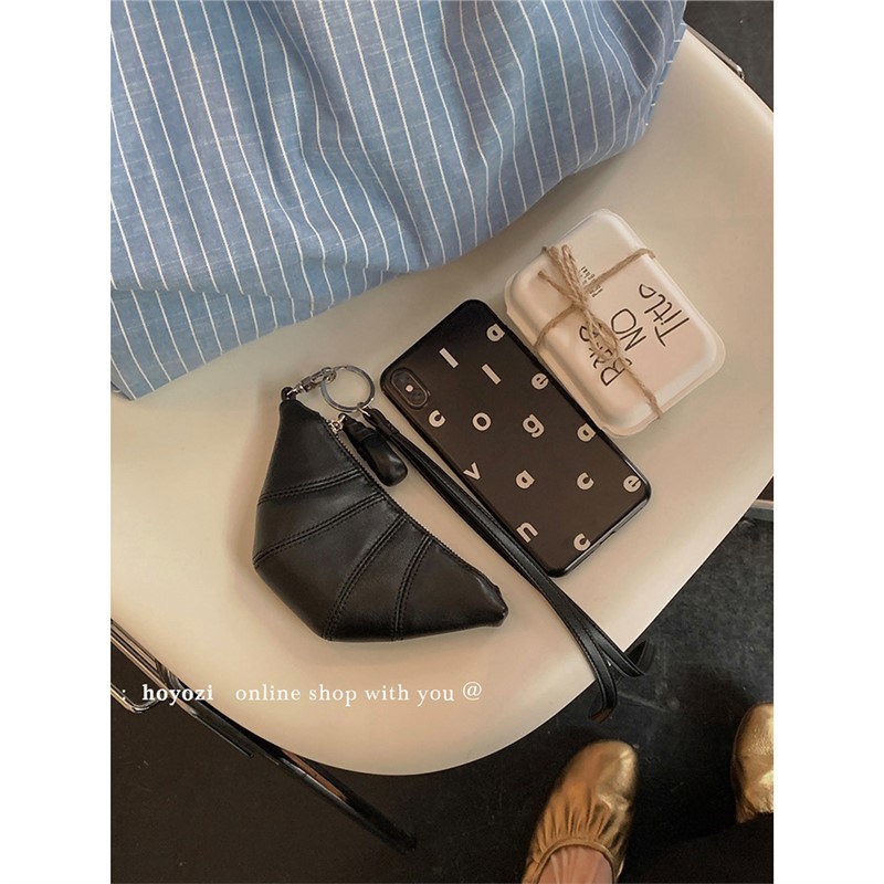【小优家包包】PU超柔软皮牛角包零钱包卡包挂脖Q包包女款mini小