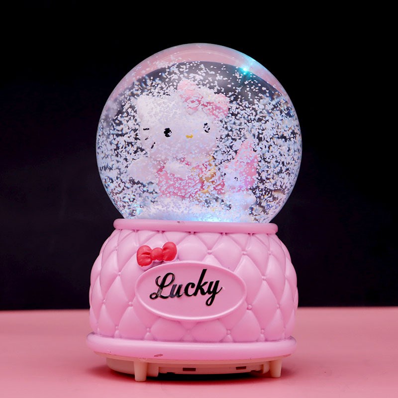 新款卡通可爱兔熊音乐盒创w意礼品水晶球摆件送女生闺蜜生日礼物