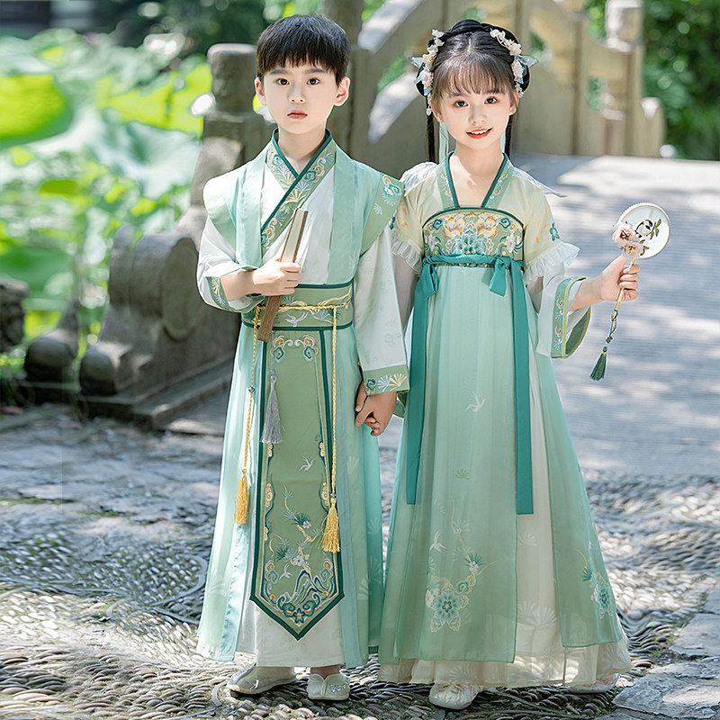 男童汉服2026春夏新款中国风女童超仙连衣裙儿童古装唐装国学服装