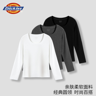 T恤女高级感修身 新款 显瘦纯色圆领薄款 秋季 打底衫 Dickies内搭长袖