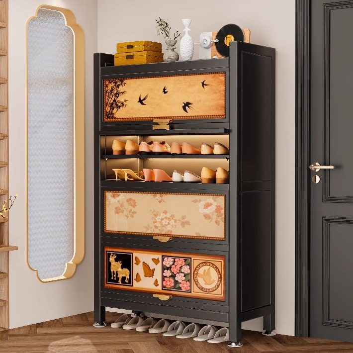 中古风鞋柜钢制储物柜多层大容量收纳柜家用门口中古风入户玄关柜,智能设备,其他智能配件,淘宝优惠券,粉丝福利购,淘宝优惠卷