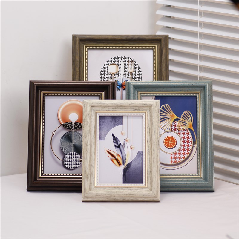 【量多优惠】复古做旧相框摆台全家福挂墙洗照片6781012寸a45画框