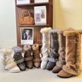 小个子内增高雪地靴秋冬加绒保暖女鞋 卓越名妆 平增高8cm P106R