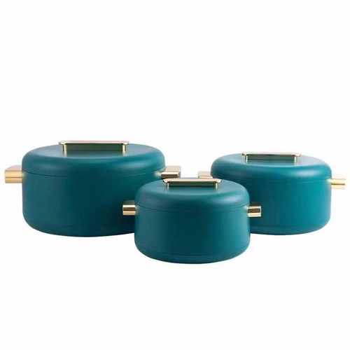 Food Warmer Container外贸套装3PCS 金柄双层保温盒1L-2L-3.5L