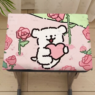 线条小狗椅垫方形坐垫学生办公椅垫椅子垫子四季通用加厚可拆洗