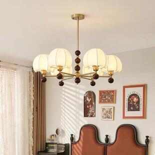 法式中古客厅复古灯具餐厅星格印花书房卧室设计师房间灯印花吊灯