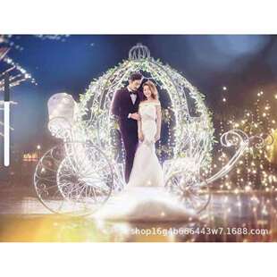 厂家生产加工婚礼铁艺南瓜马车室外草坪婚礼摆放道具花车创意