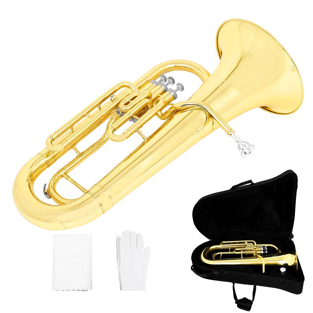 S行进上低音号乐器Tuba大号抱号降Bb调三立键初学者演奏考级