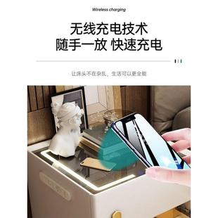 柜智能11496床头轻柜奢简约带卧室保险箱灯家用一体保险柜现代床