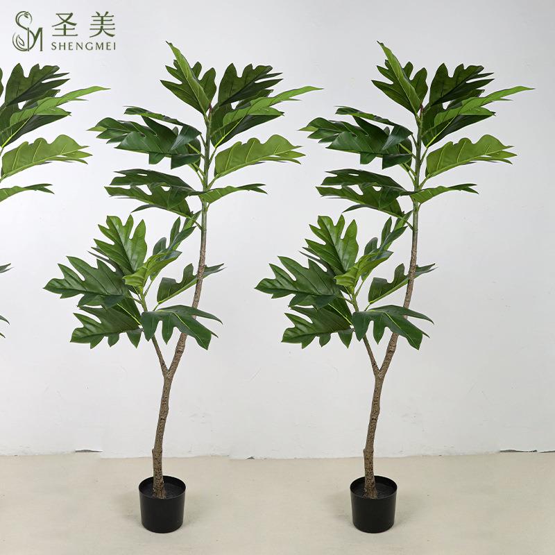 真植包树十大功仿劳造面景盆栽绿物植SM-MBS室内装饰假树落地