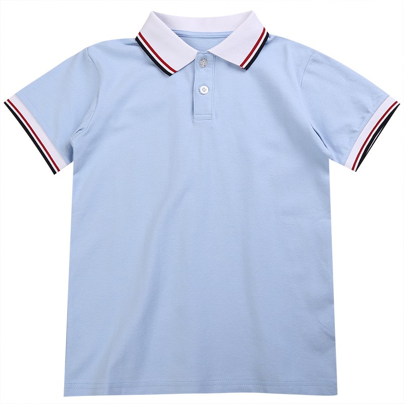 儿童校服短袖T恤POLO衫男女童中小学生班服童Q装印字定制LOGO