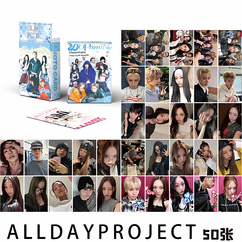 ALLDAY PROJECT小卡 盒装50张57x86mm韩国明星镭射Lomo卡片明信片