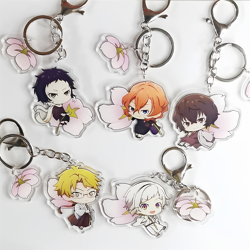 【双层双面】亚克力钥匙扣 太宰治中岛敦动漫周边挂件