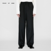 ELIJAH 松紧腰羊毛可机洗混纺内抽绳设计压中线秋冬休闲裤