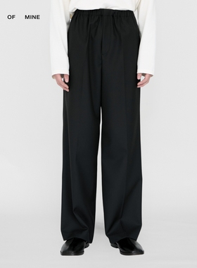 ELIJAH | 松紧腰羊毛可机洗混纺内抽绳设计压中线秋冬休闲裤