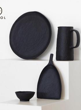 法国Revol设计师联名法式侘寂餐盘陶瓷餐具 手作复古西餐沙拉盘子