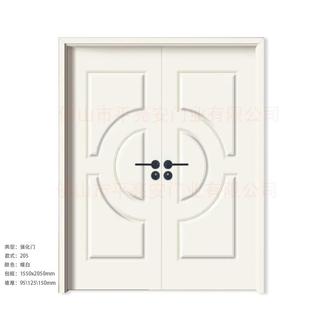 办公室 现货暖白双开 覆合实木 免漆门 室内门025 强化生态木门