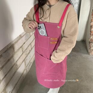 值日生~多口袋厨房做饭工作围裙 微防水粗牛仔加厚耐磨服务生罩衣