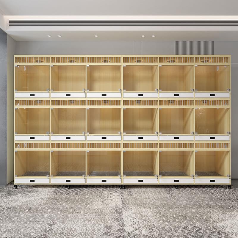 宠物店狗舍定制实木玻璃狗柜狗别墅寄养柜繁殖笼展示狗笼狗屋厕所