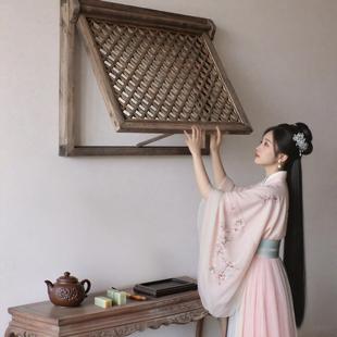 双面可上翻窗户中式覆古花格推拉彷古镂空门窗挂件花窗背景可定制