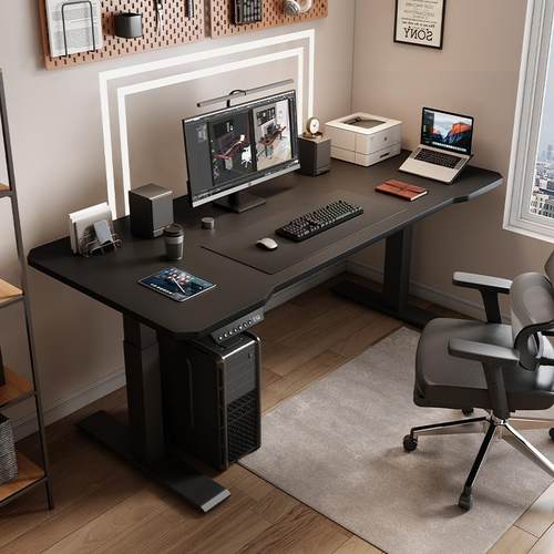 电竞桌卧室双人电脑桌台式家用办公书桌游戏桌子工作台电动升降桌