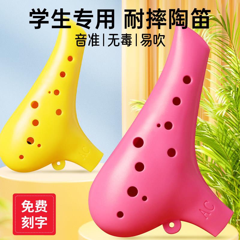陶笛12孔ac小学生专用陶笛儿童入门初学中音c调树脂十二孔陶笛埙