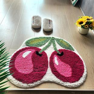 草莓樱桃地毯浴室吸水地垫卧室防滑脚垫入户进门厚实垫子可以水洗