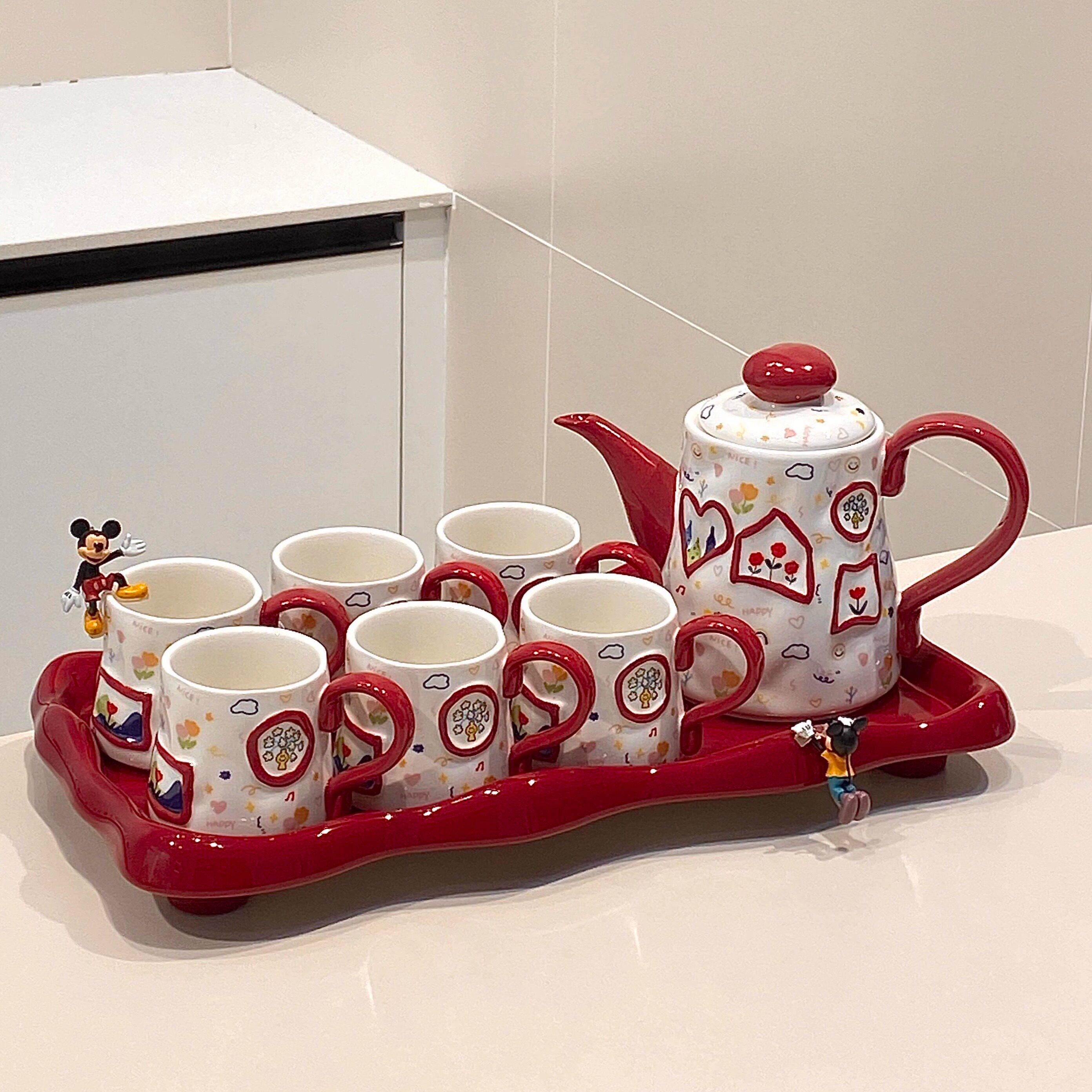 乔迁新居杯子水壶套装礼盒结婚家用客厅高档陶瓷水杯茶具茶杯整套