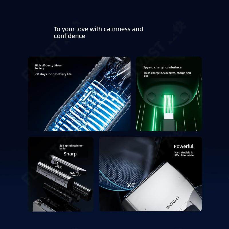 新飞凯可充电剃须刀Fs621官方正品电动剃须刀男士往覆式胡须剃须