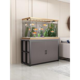 家用鱼缸柜超强承重鱼缸架收纳储物柜铁艺鱼缸底座底柜水族箱底架