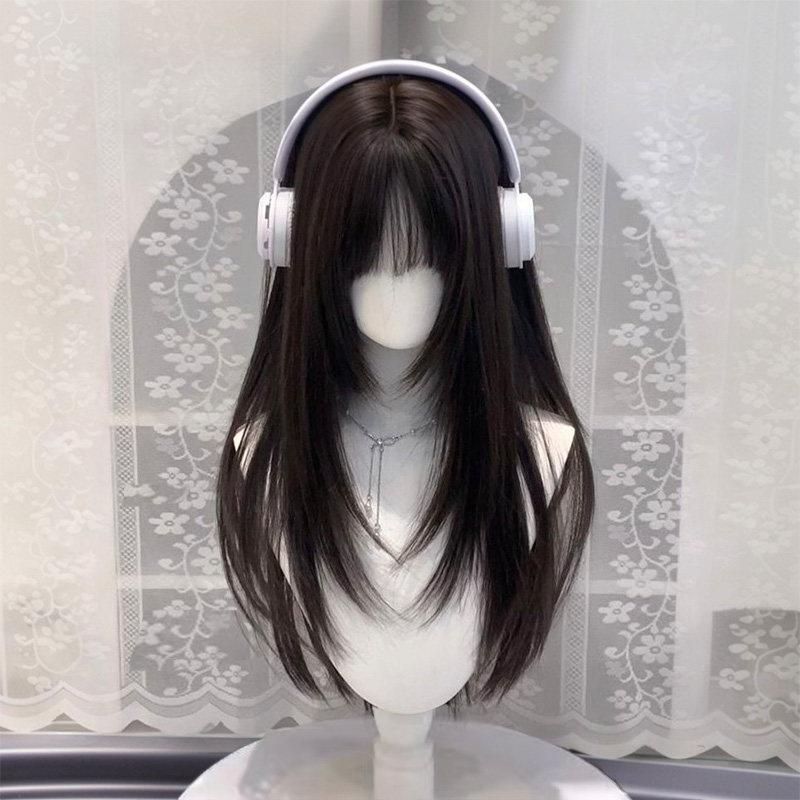 【动感光波】假发女高层次日常lolita黑长直二次元jk整顶全头套式