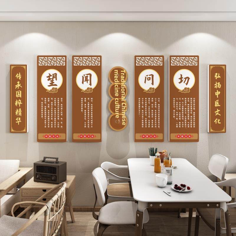 中医堂医院背景墙贴纸中医形象墙医生办公室文化墙健康中心装饰画