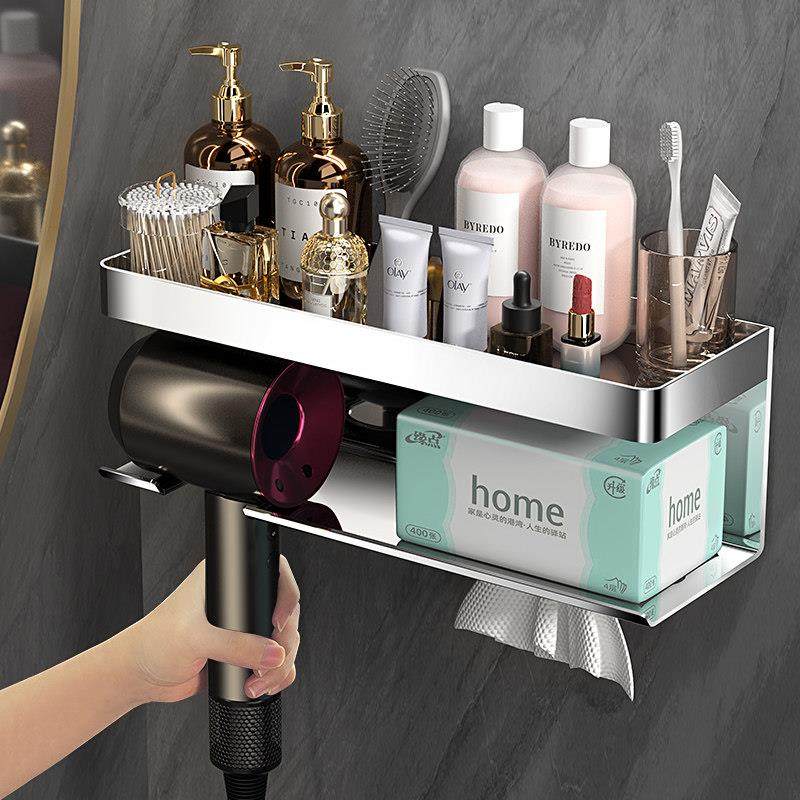 吹风机不锈钢置物架免打孔卫生间纸巾电吹风支架壁挂浴室风筒挂架,家庭/个人清洁工具,吹风机置物架,淘宝优惠券,粉丝福利购,淘宝优惠卷