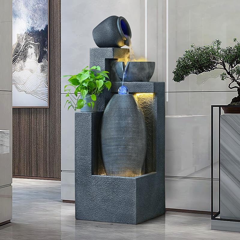 流水喷泉加湿器工艺礼品摆饰欧式摆设假山摆件盆景生财开 业水景