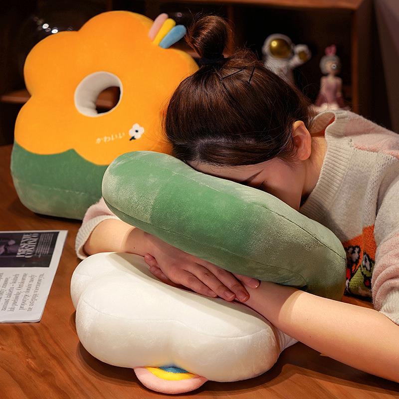 四季款花朵双面办公室枕午睡神器学生儿童趴睡手枕女生睡觉抱枕
