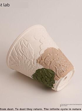 循XUN 景德镇再生陶瓷大口径花盆绞胎透气热植多肉植物盆栽