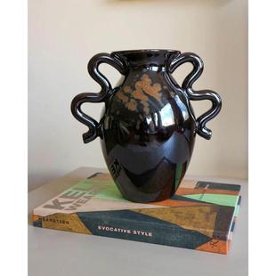 Verso vase花瓶北欧摆件经典花瓶双耳花瓶陶瓷釉面