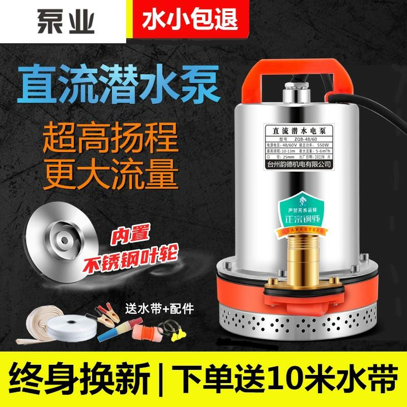 新界直流潜水泵48V60V72伏家用电动车水泵12V24V瓶小型农田灌溉抽