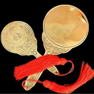 纯铜带手柄铜镜太极八卦镜十二生肖星宿九宫镜八尺神照镜平面镜