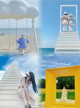 网红打卡相框户外拍照道具商业定制装置美陈创意背景造型景观道具