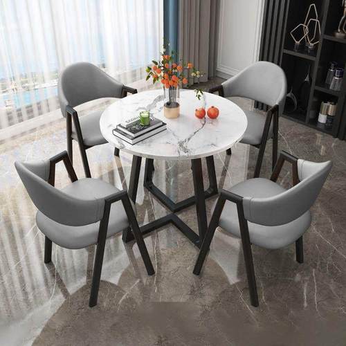 北欧轻奢洽谈桌椅组合售楼部休闲接待现代简约咖啡奶茶店小圆桌子