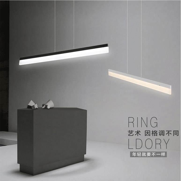 LED长条灯办公室吊灯简约现代一字型会议室饭厅走廊艺术前台吊灯