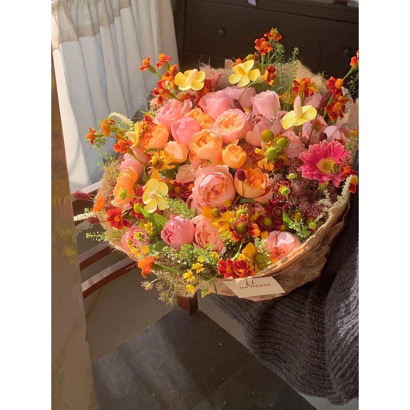 自然风花束北京鲜花同城速递深圳广州南京上海送女友闺蜜爱人生日