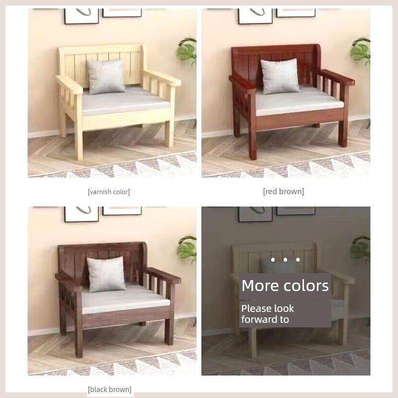 实木沙发现代简约小户型客厅卧室三人位靠背长椅新中式阳台沙发椅