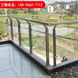 杆立柱阳台钢化玻璃护栏不锈钢栏楼梯扶手商场工程定制玻璃栏板